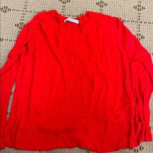 Zara red Cotton crew neck sweater